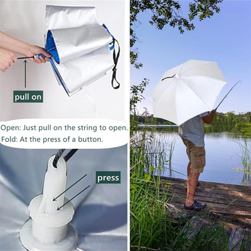 Umbrella Hat, 77cm Sunscreen Windproof Cap Umbrella Head-Mounted Umbrella Folding Fishing Umbrella for Outdoor Camping Beach