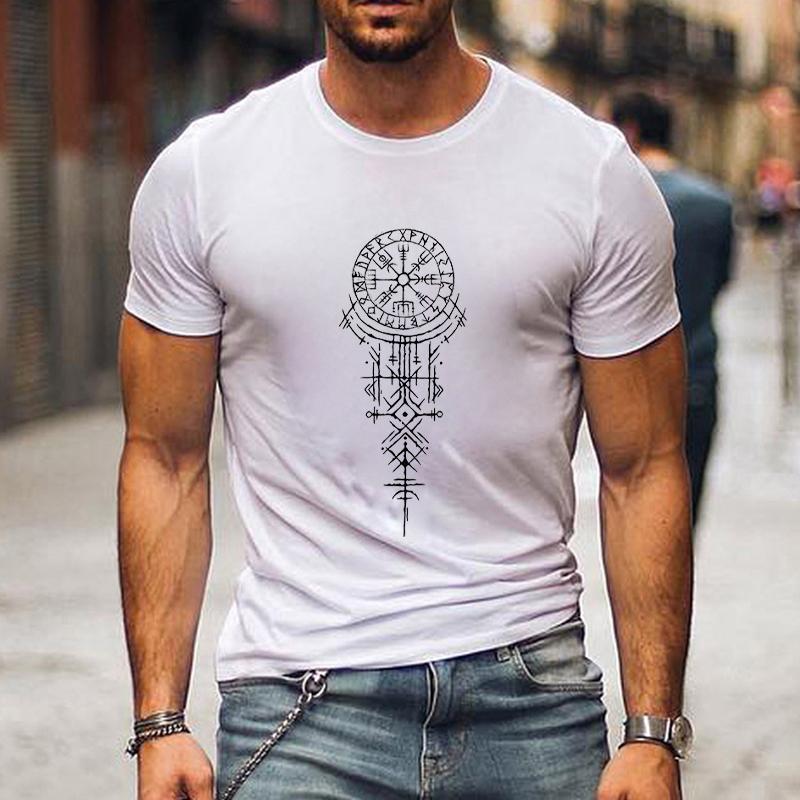 Viking Runic Compass Graphic T Shirts Funny Trip Tshirts Short Sleeve Tops Loose Fashion Harajuku T-shirts Men Brand T-shirt