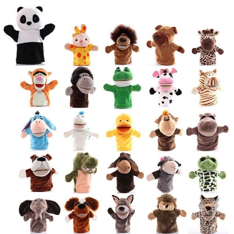 Wholesale Plush Toy Hand Puppet Cartoon Animal Doll With Movable Mouth Interactive Toy For Kindergarten And Parent-child Interaction 25cm Tall