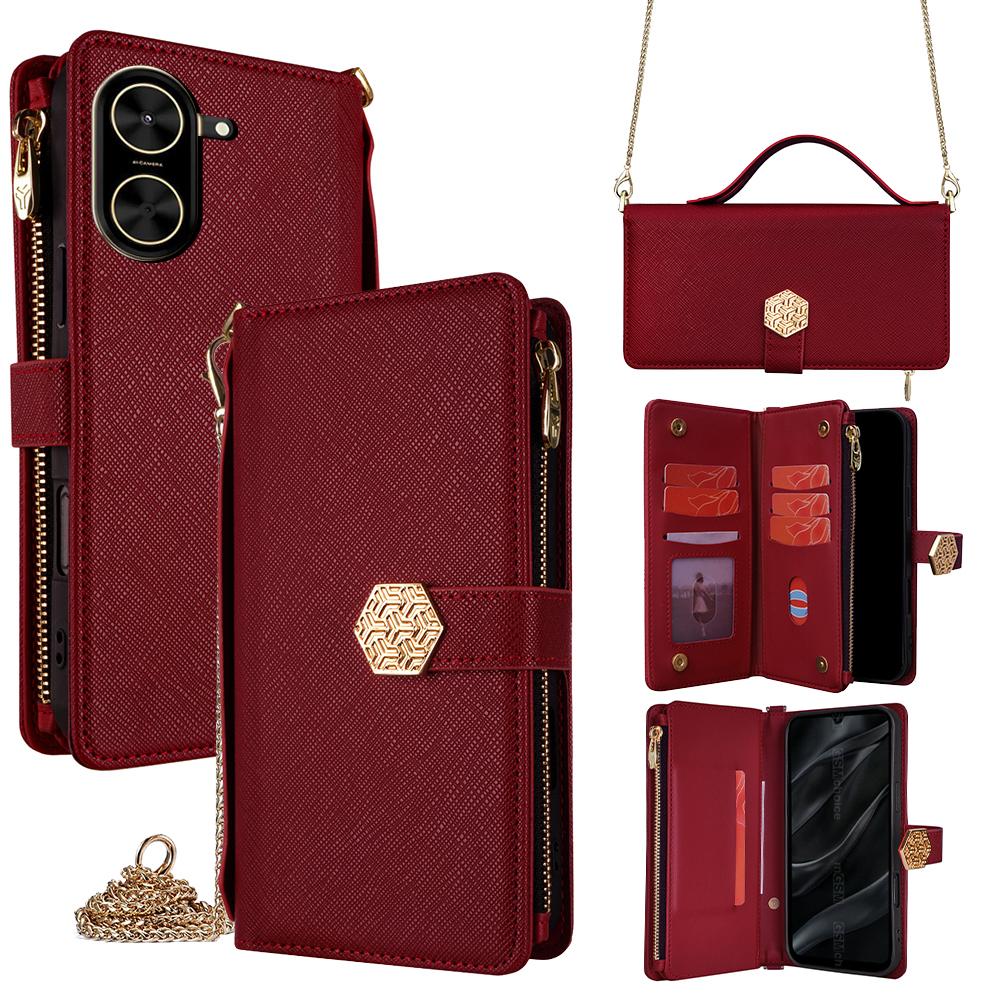 For Xiaomi Redmi A5 4G (171.7mm) Case Cross Texture PU Leather+TPU Wallet Phone Cover with Strap