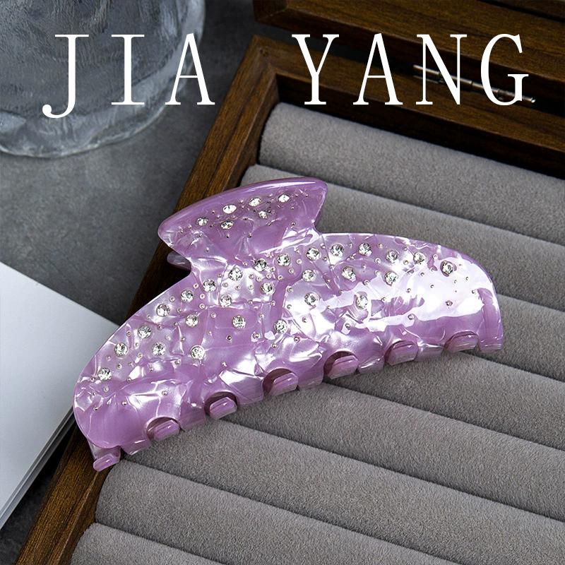 Luxury Hair Clip for Women Big Acetate Hair Claw Girls Purple Hairclip Whith Rhinestones Large White Hair Clamp Accessories