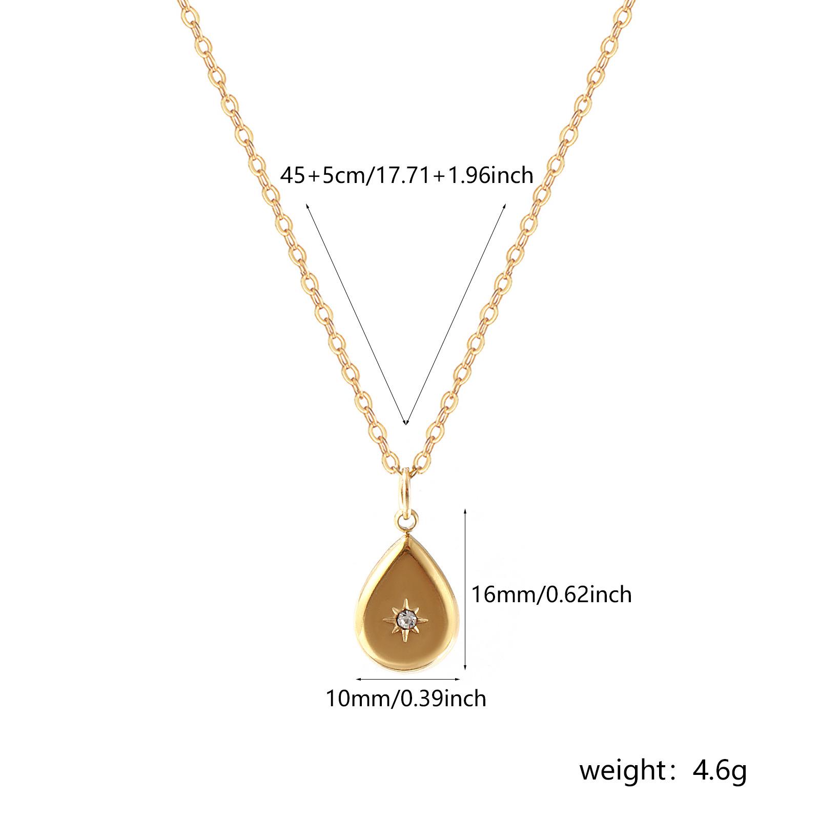 

304 Stainless Steel Galaxy 18K Real Gold Plated Pendant Necklace Rhinestone Cable Chain Star Necklace For Women Gift 45cm