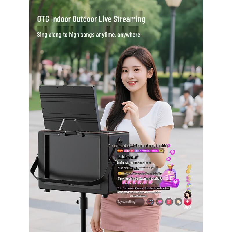 SANSUI Portable All-in-One Karaoke System with Display