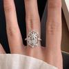 silver  lace embroidered oval brushed Female Ring new in trend exquisite carved rings for women wedding fine