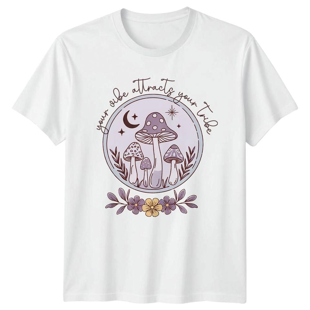 Your Vibe Attracts Your Tribe TShirt Boho Mushroom Nature Birthday Gift S
