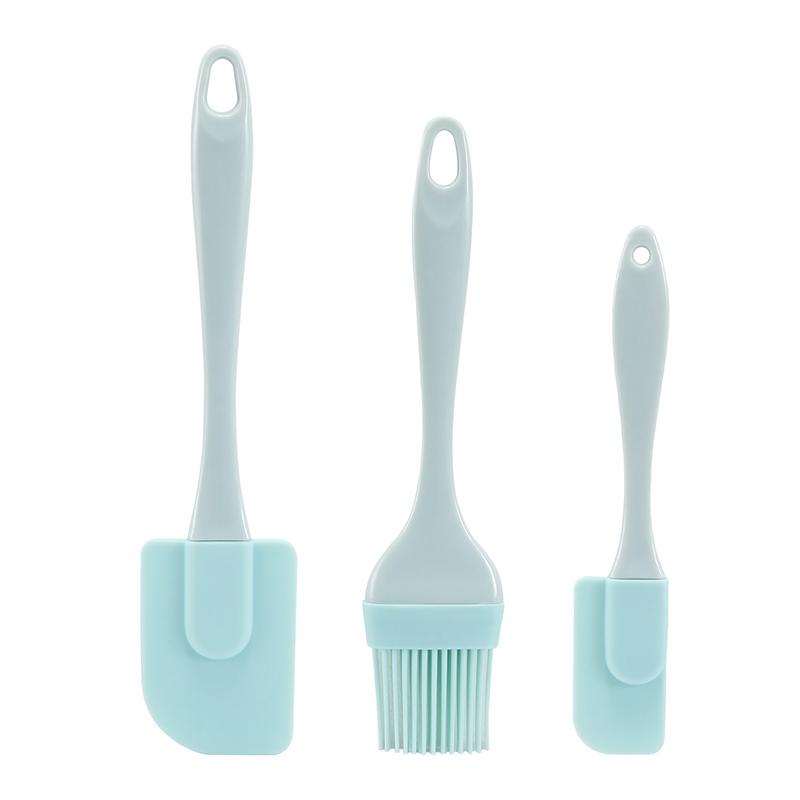 3Pcs Silicone Cream Scraper Set Nonstick Bread Cake Butter Spatula Mixer Oil Brush Removable Cake Spatula Kitchen Baking Tool