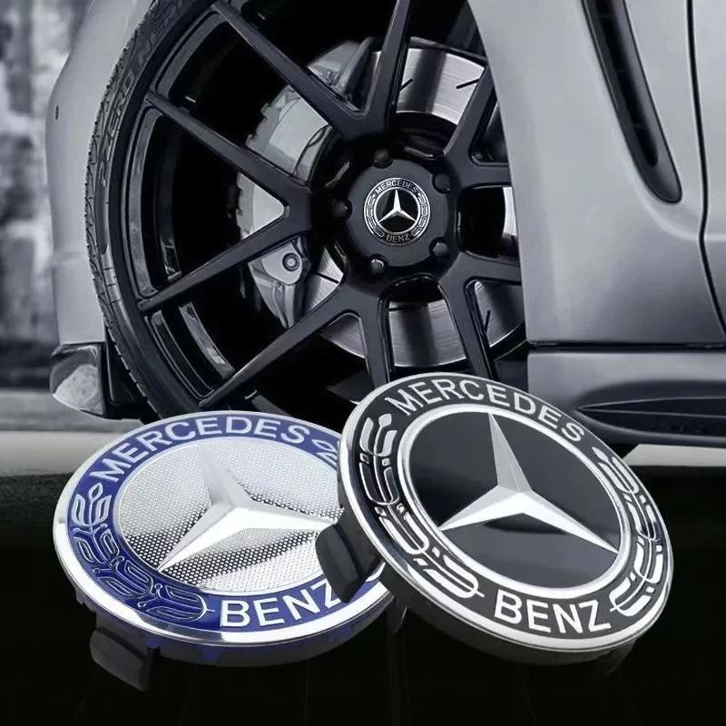 75mm-4pcs Car Wheel Center Hub Caps Cover for Mercedes-Benz B/C/E/S Class A Class C200L GLC GLK CLA decorate Accessories
