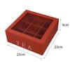 Solid Wood Gift Box with Transparent Acrylic Dividers - Nine-Grid Storage Box