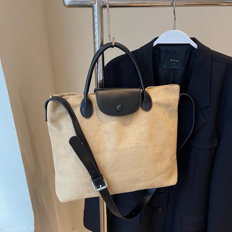 

Замшевая сумка женская большой вместимости новая ретро повседневная сумка-мессенджер высококлассная сумка-тоут для通勤