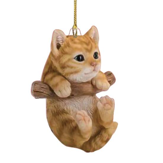 

1/6Pcs Car Pendant Cat Design Acrylic Hanging Decoration with Lanyard Kitten Car Rearview