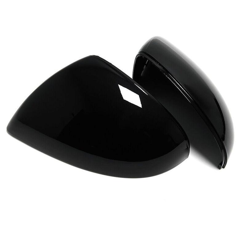 Gloss Black Auto Side Rearview Mirror Cover Caps Wing Mirror Housing For VW Touareg 2011 - 2018 7P6857537 7P6857538