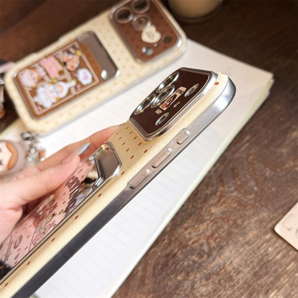 Kawaii Cartoon Cry Girls Kartenhalter Handyhülle Für iPhone 16 Pro 14 15 17 Pro Max Hülle mit Handschlaufe Niedliche Schutzhüllen
