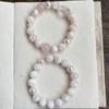 Handmade Lavender Amethyst Rose Quartz Bracelet Love Attraction Natural Crystal Beaded Jewelry
