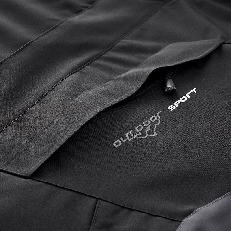 New Blue Three-in-One Stretch Waterproof Breathable Windbreaker Mountaineering Suit with Print for Autumn and Winter.
