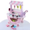 Wooden kitchen toy play house simulation ice cream trolley children's shopping cart toy supermarket simulation trolley
