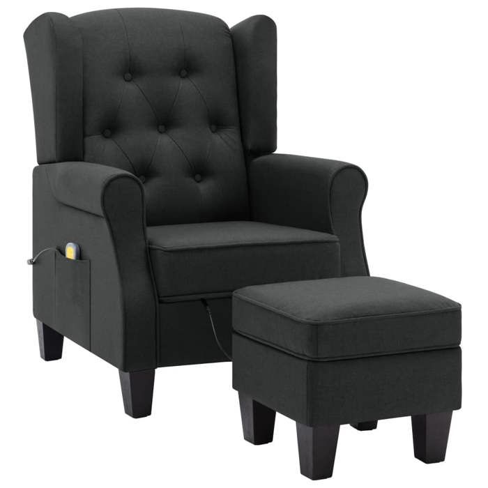 VidaXL Fauteuil de Massage avec Repose-pied Fauteuil de Relaxation Electrique Salon Salle de Séjour Maison Intérieur Gris 320162
