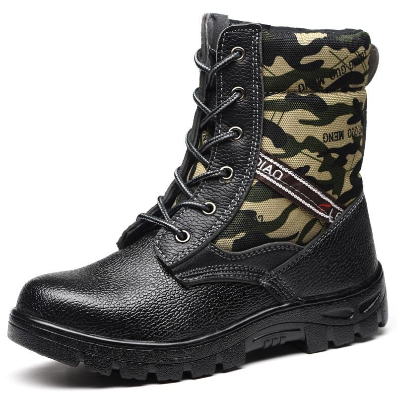 

Holfredterse Неразрушимые мужские ботинки Водонепроницаемая кожа Стальной подносок Высокий верх Рабочая обувь Защита от проколов Камуфляж -26 45