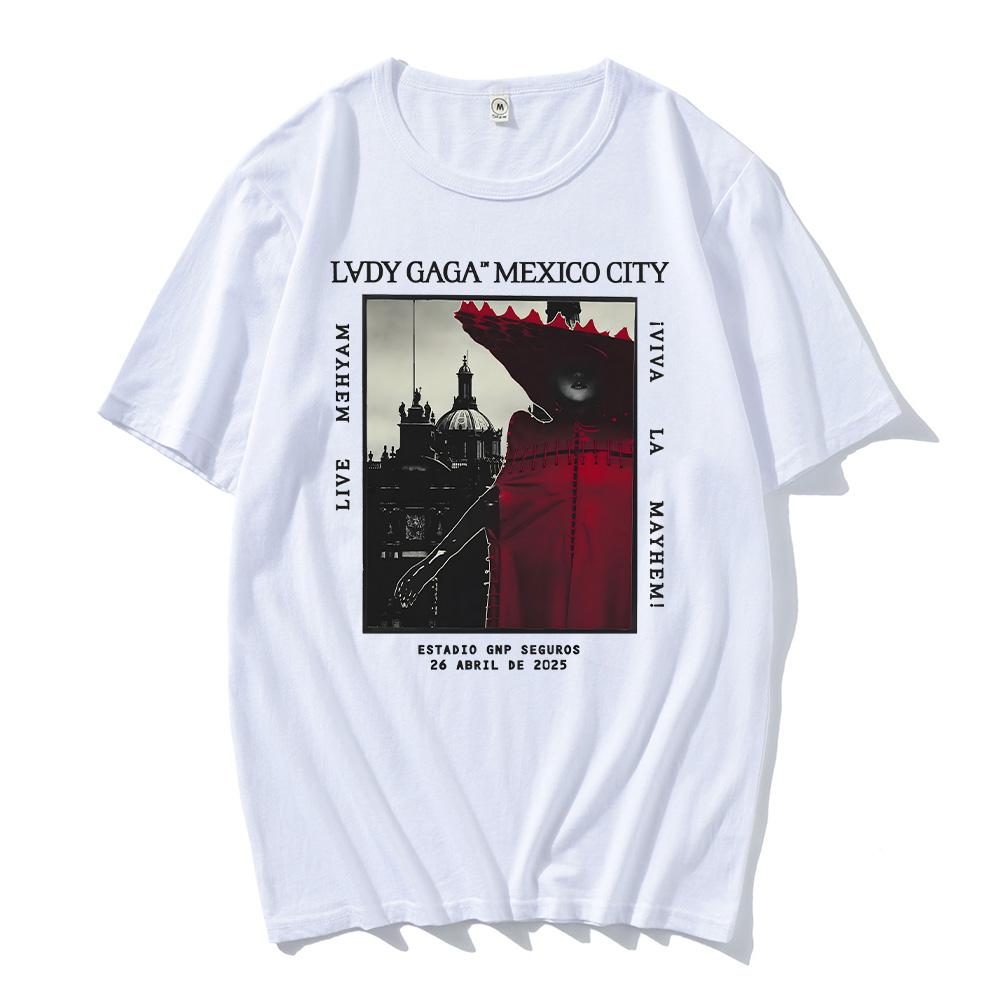 Lady Gaga Mayhem Mexican-style T-shirts fashionable men s and women s clothing retro Harajuku high-quality cotton fan tops