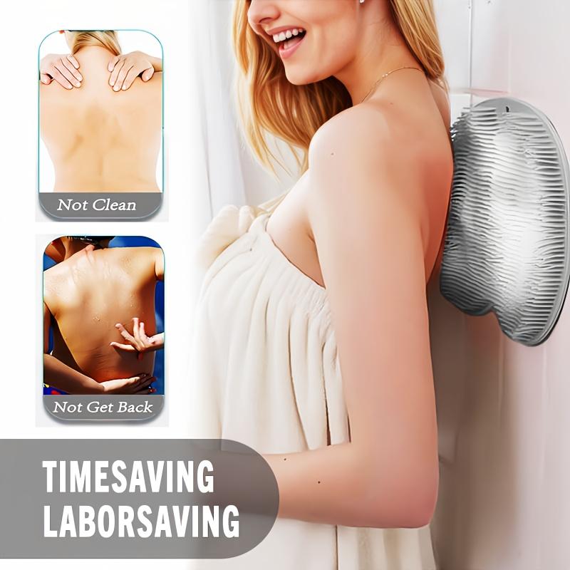 2pcs Shower Cleaning Brush, Wall-Mounted Back Foot Bath Massage Pad,Bathroom Washing Mat Brush with Suction Cup Bath Brush