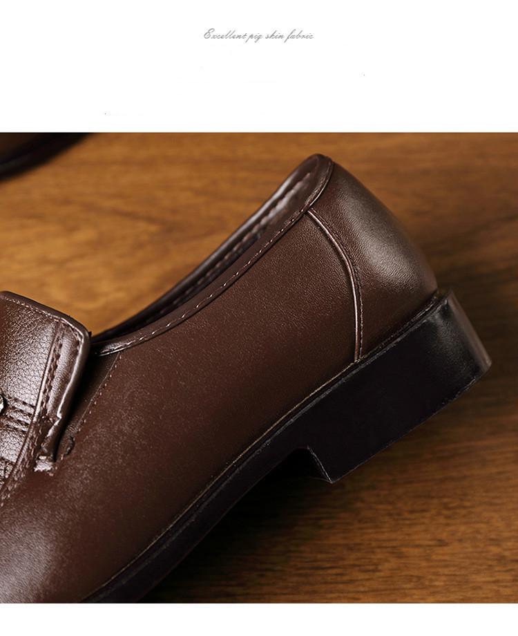 2024 Autumn Men's Soft Sole Casual Leather Shoes - Breathable Business Footwear for Middle-Aged and Elderly