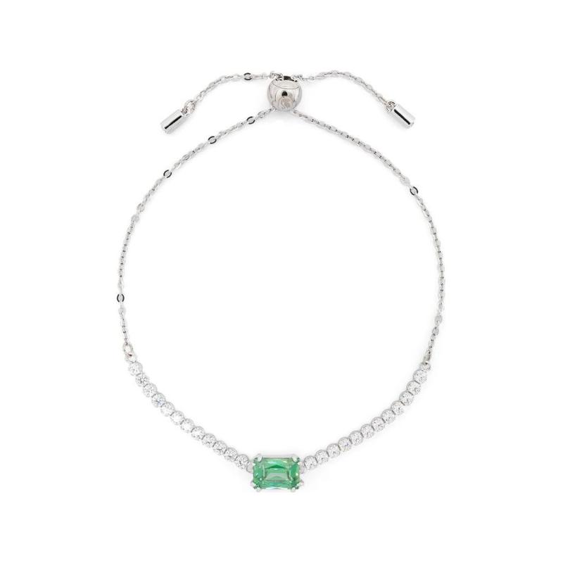 Swarovski Matrix Adjustable Slide Clasp Brass Bracelet Women s Silver 5693411 серебряный