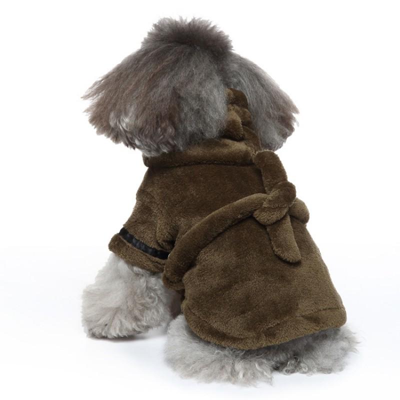 Pet Hooded Robe Sleepwear Dogs Cats Winter Warm Cozy Costume In S M L XL