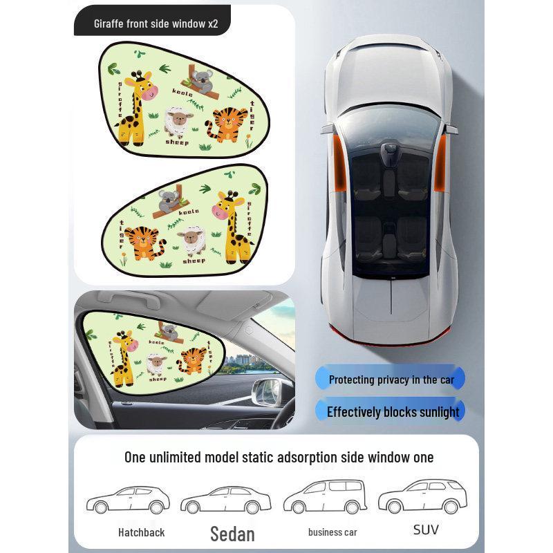 

Car Side Window Sunshade Curtain for Heat Insulation, Privacy, and Baby Protection