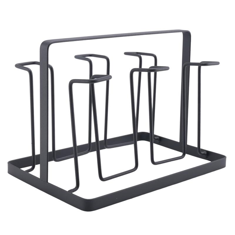 6 Glass Cups Stand Holder Drying Shelf Kitchen Water Cup Rack Home Hanging Drainer Storage Rack Accessories-B61B