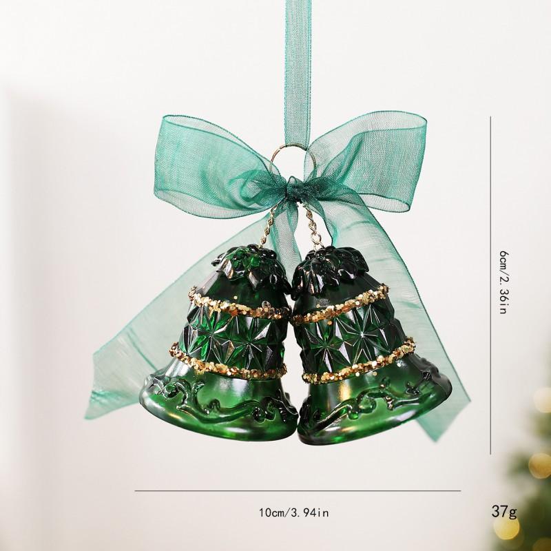 Matte Green Gradient Snowflake Christmas Tree Ornament PET Acrylic Hanging Decor Holiday Home Decoration