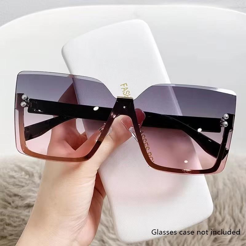 New European And American Metal Fashion One-Piece Frameless Cut-Edge Slimming Sunglasses And UV-Resistant Glasses 8819