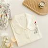 Set Pigiama da Donna 2 Pezzi Primavera Estate Stampa Floreale Indumenti da Notte Manica Lunga Pantaloni Tute Dolce Ampio Raso Abbigliamento da Casa Loungewear