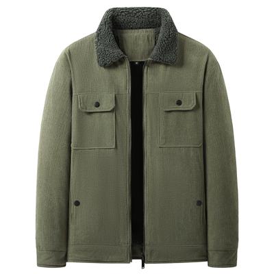Winter Men's Corduroy Lapel Plus Velvet Thickened Jacket Men's Large Size Casual and Fashionable Comfortable Men's Jacket