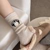 Ladies Autumn Winter Thickened Warm Soft Versatile Cartoon Penguin Wool Tube Stack Socks