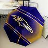 Football Ravens Logo Umbrella Folding Umbrella, Automatic Umbrella 8-Frame for Travel, Camping Use Gift for Halloween Christmas