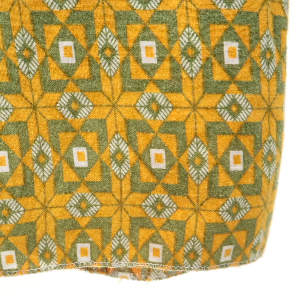 VINTAGE 60s 70s EUR Argyle Pattern Long sleeve Button down shirt yellow Men's Used