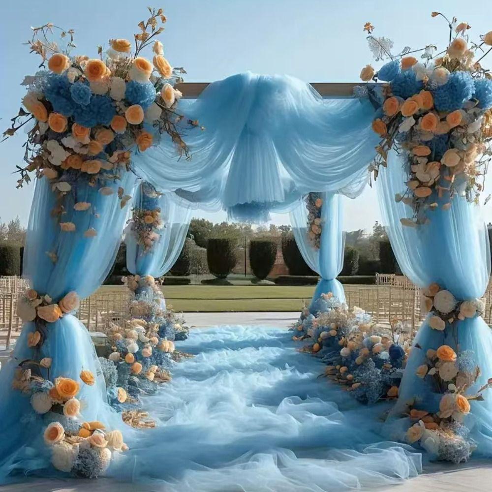 Width 160CM Wedding Tulle Arch White Pink Backdrop Fabric Arch Draping Fabric  Wedding