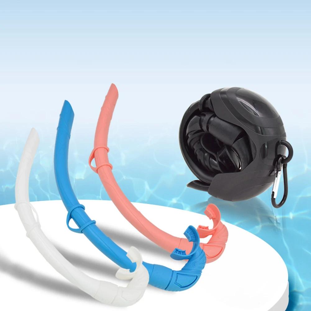 Silicone Foldable Snorkel Tube Snorkel with Compact Storage Case Women Men Roll Up Snorkel Wet Breathing Tube For Snorkeling