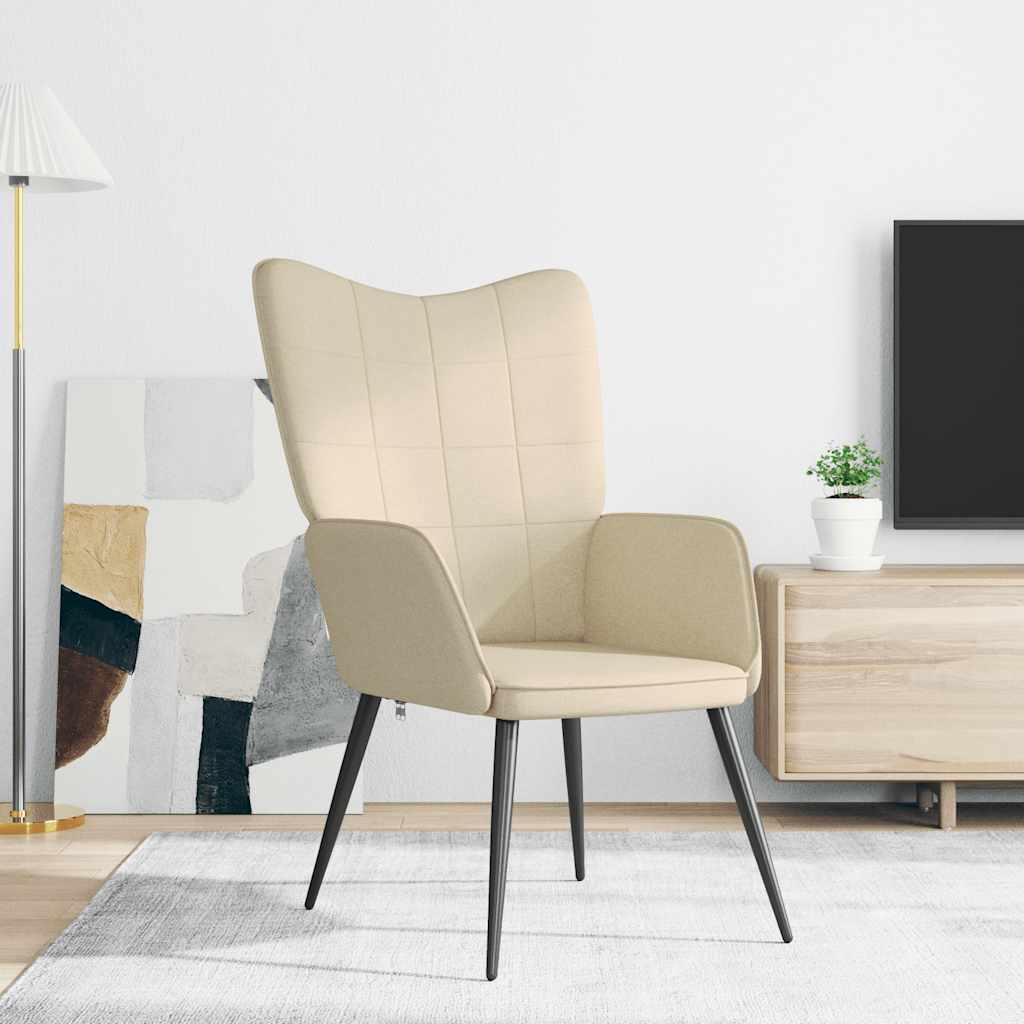 Vidaxl Armchair, Cream, Fabric Upholstered