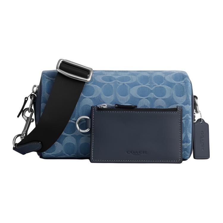

Coach Axel 21 Monogram Print Fabric And Leather Crossbody Bag Small Men bags Denim CDF43-SVDE Basic Set (Bag+Dust Bag)