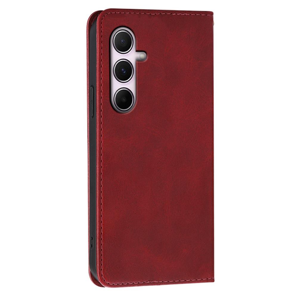 Für Samsung Galaxy A15 4G/5G Hülle Brieftasche Kalbsleder Textur Leder Handyhülle mit verdecktem Magnetverschluss