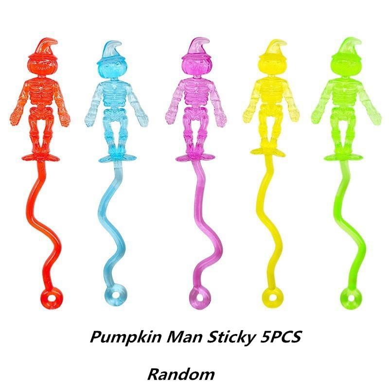 Halloween Spider Pumpkin Man Skeleton Trick Wall Climbing Sticky Toy Kids Novelty Gift Kids Funny Elastic Toy