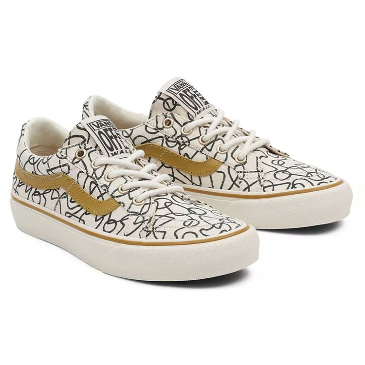 Vans Texturierte Wellen x Sk8-Low Reissue Marshmallow Abstrakt Unisex Sneaker Creme Multi VN0A4UWIB83