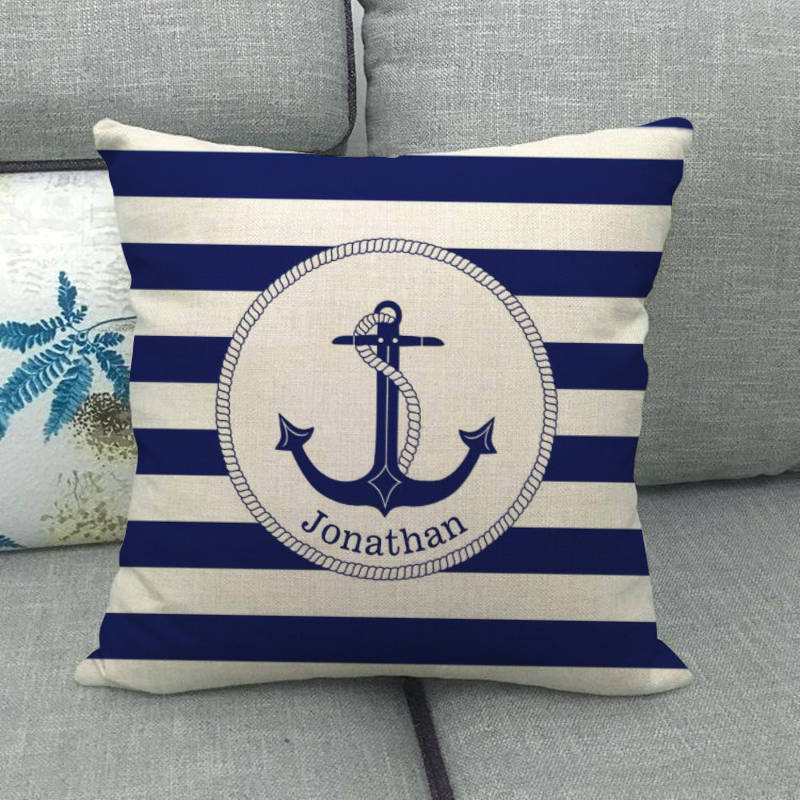 Minimalist Style Anchor For Boats Digital Printing Short Plush Pillow Covers For Car Sofa Office Cushion Cover Home Goods