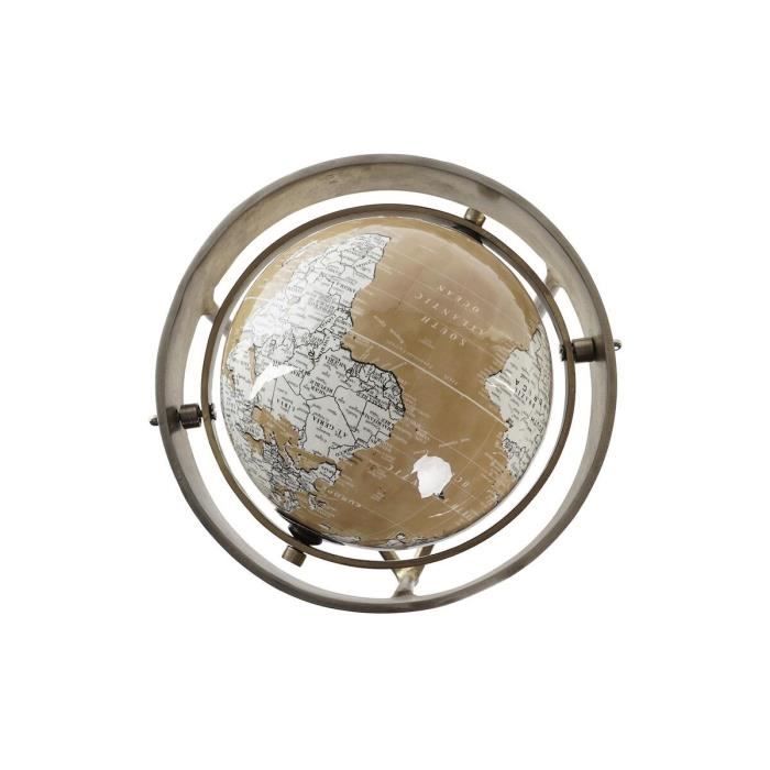 Globe terrestre - Décoration - Vintage - Doré - Bronze - 23 x 22 x 43 cm