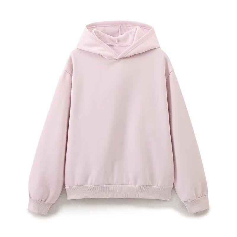 Fashion Style 2024 Fall and Winter New Women's Multi-Color Selection Minimalist All-Matching Hooded Loose Long Sleeve Sweatershirt 3199633