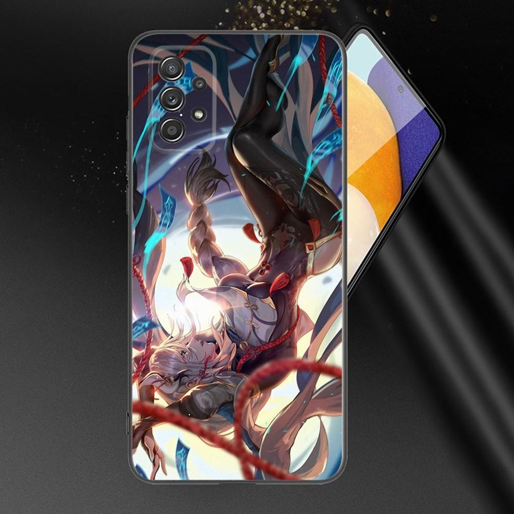 Genshin Impact Shenhe Phone Case For Samsung Galaxy A13,A21s,A22,A31,A32,A52,A53,A71,A80,A91 Soft Black Phone Cover