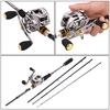 Fishing Rod Reel Combo 24 Ton Carbon 4 Piece Casting Rod and Baitcasting Reel Lure Bass Fishing Sets