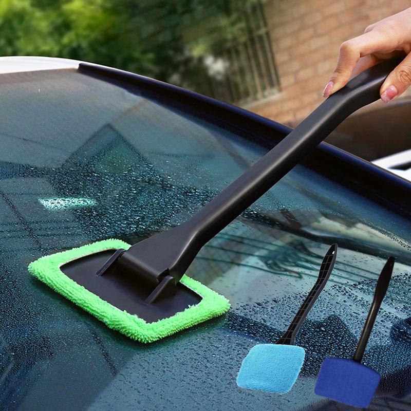 Auto Cleaning Wash Tool with Long Handle Car Window Cleaner Washing Kit Windshield Wiper Microfiber Wiper Cleaner Cleaning Brush