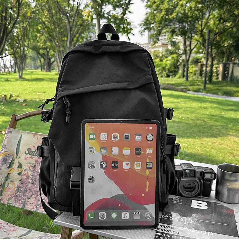 Junior High School Student Schoolbag Men's Solid Color Backpack Women's Travel Backpack