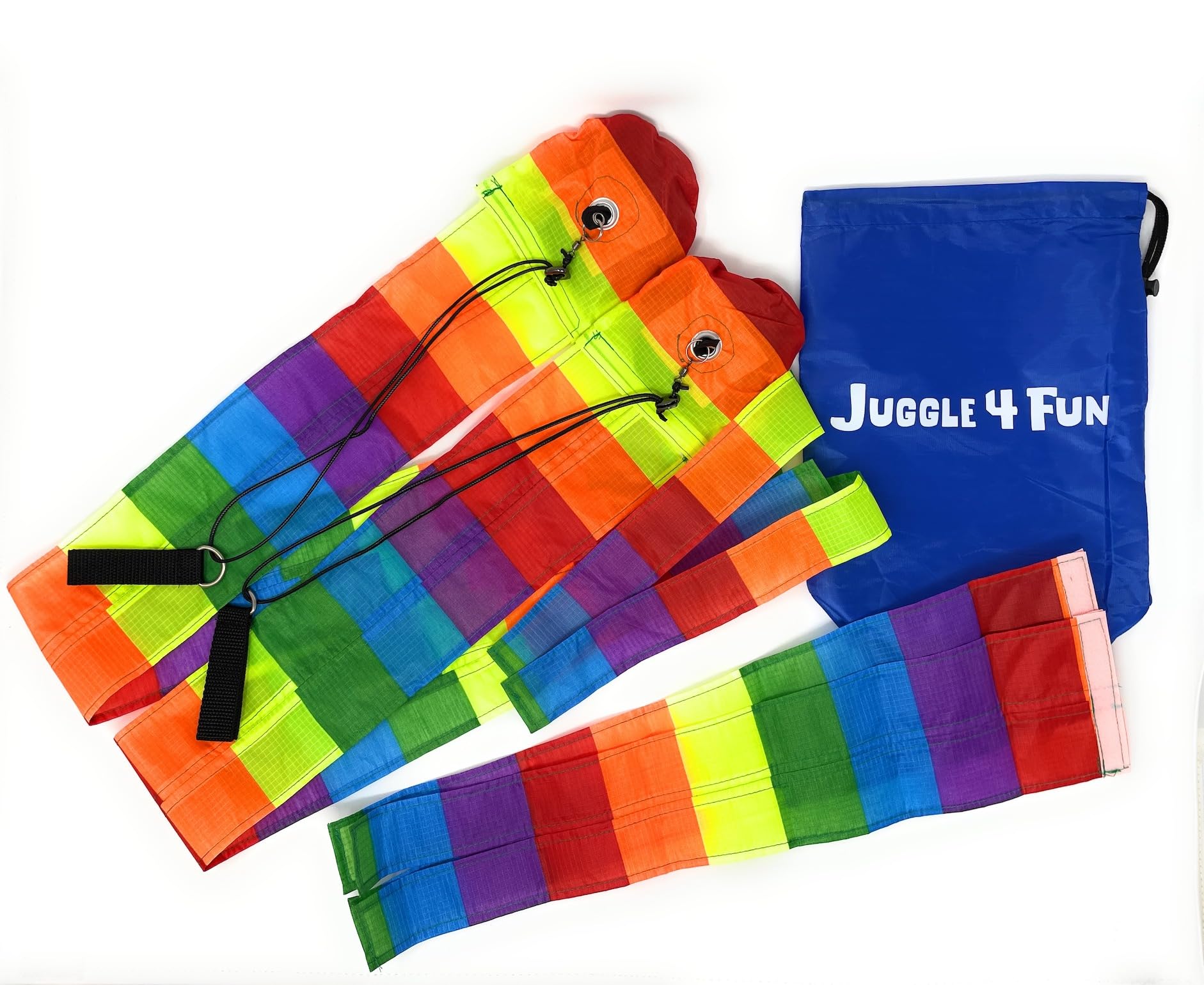 

Бесконечные пои с длинным хвостом, сменные короткие хвосты JUGGLE 4 FUN (с сумкой) (радуга)